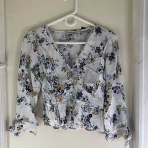 NWT, Abercrombie & Fitch, Cropped Floral Blouse